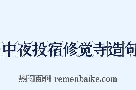 中夜投宿修觉寺造句是什么意思的图片
